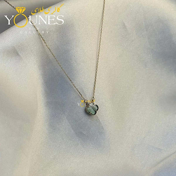 گردنبند طلا ونکلیف سنگی شفق قطبی